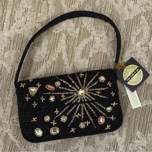 NWT Constellation Stars Space Beaded Rhinestone Gems Bag Made in India Brand New